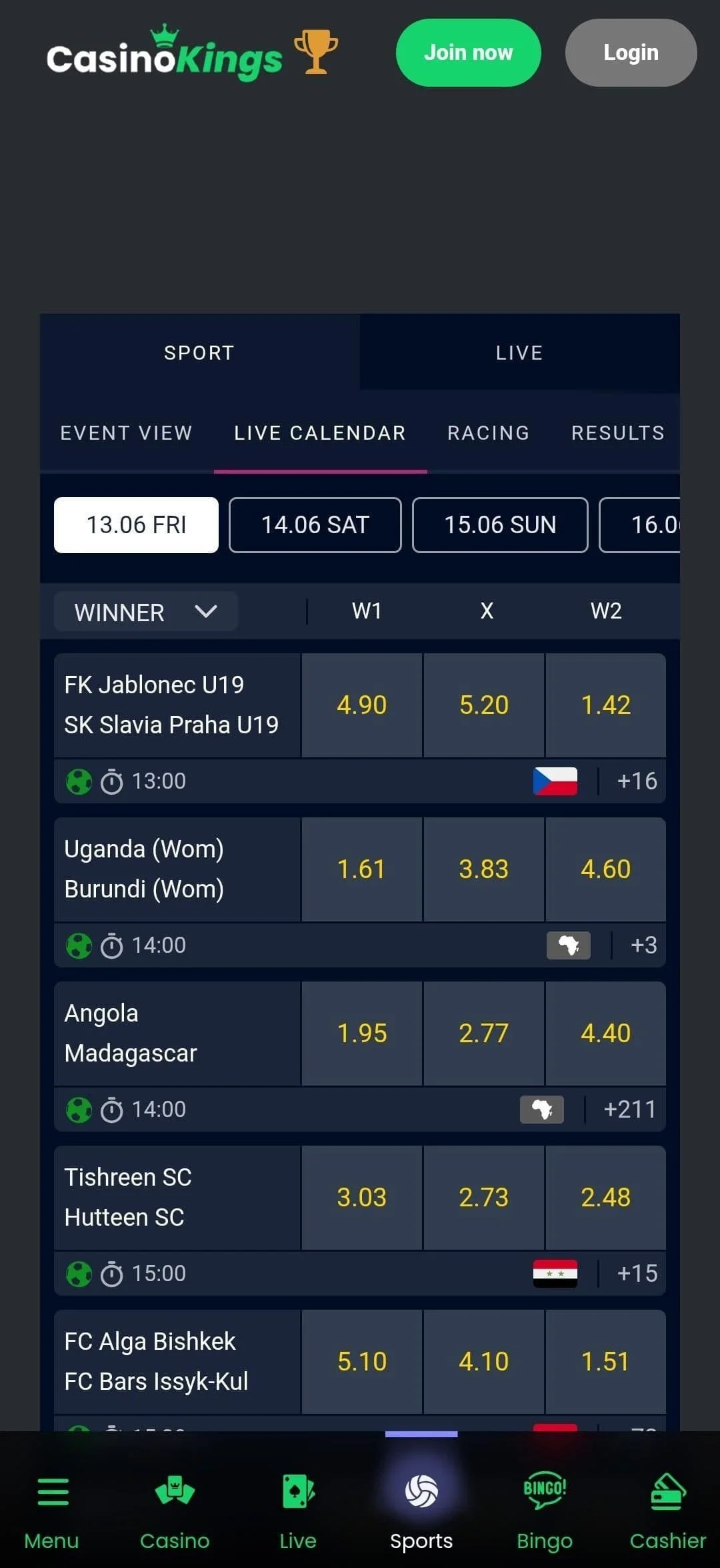 KingsBet Snímek obrazovky 3